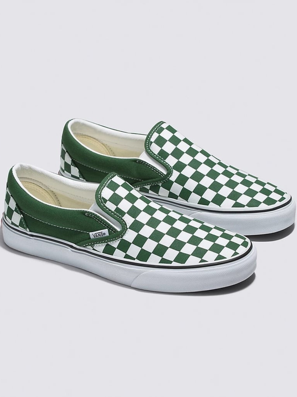 Vans Classic Slip-On Checkerboard Sneakers Green/White Men Size 8 Women 9.5 New